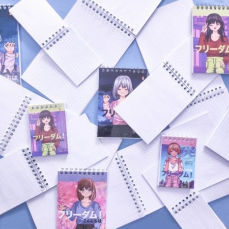 Notepad A5, 40 sheets on the crest Anime Freedoom, cover laminated cardboard, mix-6