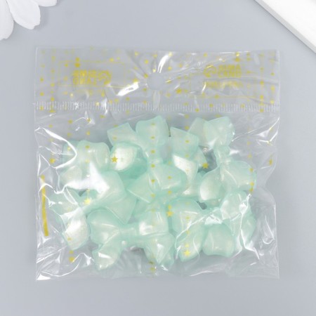Decor for creativity plastic "Green bow" glows in the dark 0.8x2.4x3.4 cm-3
