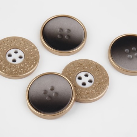 A set of buttons, 4 punctures, d = 25 mm, 5 pcs, the color is gray gradient-1
