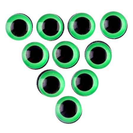 Elose -based eyes, set of 10 pcs., Size 1 pc. - 10 mm, green color-1