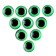 Elose -based eyes, set of 10 pcs., Size 1 pc. - 10 mm, green color