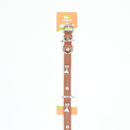 Collar "bows and rhinestones", 38 x 1.5 cm, Osh 27-33, brown-7