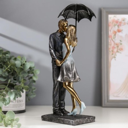 Souvenir Polystone Romance "Kiss in the rain" 29.5x11x8 cm-1