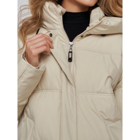 Coat insulated winter female, size 46, beige color-14