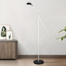 The floor lamp is 80 × 165 cm, 10 watts, aluminum, plastic, glow warm white