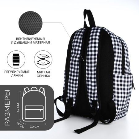 Set a youth backpack from textiles, a shoper bag, white/black color-8