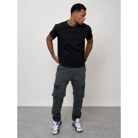 Cargo jeans men, size 44-46, dark gray color-6