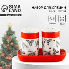 New Year! Set for spices New Year's ceramic 