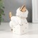 Souvenir Ceramics "Clown on Playing Cube" White with gold, rhinestones 4.4x7x9.5 cm