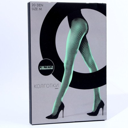 Tights "grid", neon, size m-3