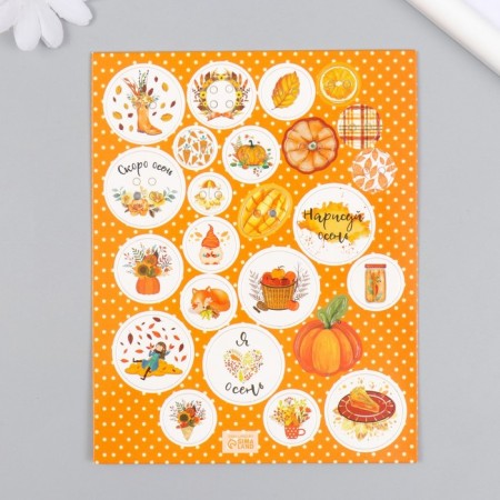 Decor for creativity cardboard "Chips and buttons. Orange" 24 pcs 13x16.5cm-2