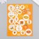 Decor for creativity cardboard "Chips and buttons. Orange" 24 pcs 13x16.5cm
