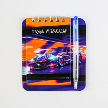 Set "Be the First" notebook A7, 32 sheets, mini-hand Blue Paste, writing node 0.5 mm-8