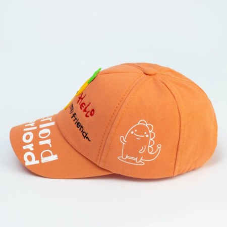 Children's cap "Dino" minku orange color, rn 52-54-1