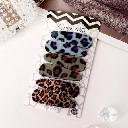 Invisibility for Herty hair (set 6 pcs) African print, 5.5 cm-2