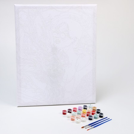 Picture on numbers on a canvas with a subframe "Girl with a dragon", 40 x 50 cm-3