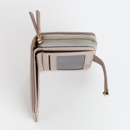 Women's wallet on the button, gray color-4