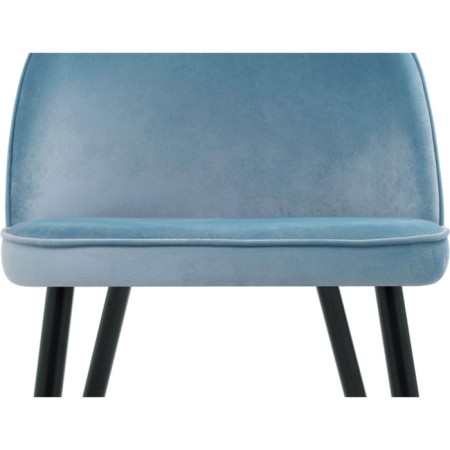Stol on a metal frame Dodo metal/velor, black/blue 48x54x77 cm-2