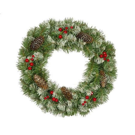 Christmas wreath "elegant" with a snow -covered decor 40 cm., 90 branches-1