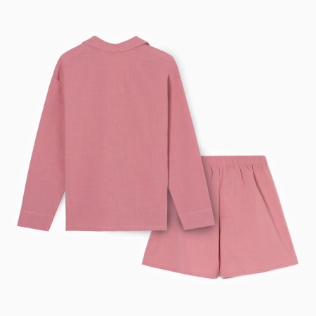 Пижама женская (рубашка и шорты) KAFTAN "Basic" р.40-42, розовый-9