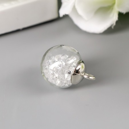 Suspension decorative for creativity glass "ball - pebbles" transparent d = 1.6 cm set 10 pcs-1