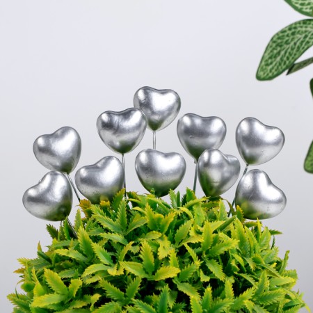 STETER "heart" silver, 3x1.5x2cm / set 30pcs-1