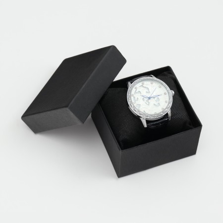 Men's wristwaters "horses", d-4.4 cm, silver clock-4