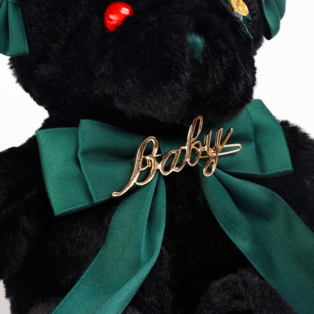 Soft toy "Bear" with a green bow, 31 cm-7