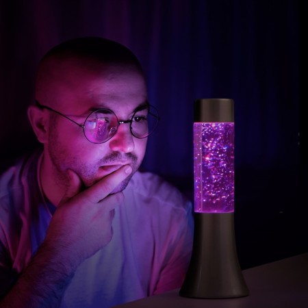 Lumber "Brill of Cylinder" LED, LAVA, sparkle, from batteries 3HLR44 silver 18 cm Risalux-9