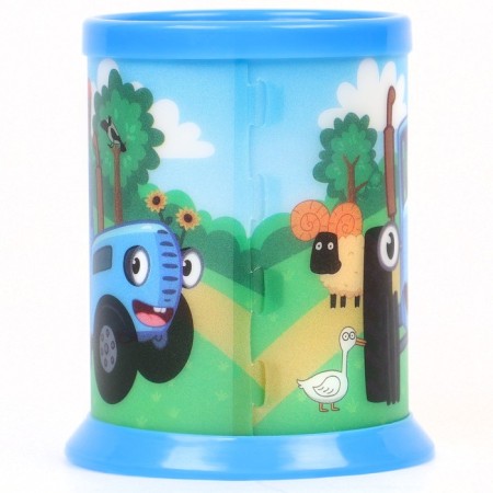 Organizer for the office, 10x8x8 cm, blue tractor-3