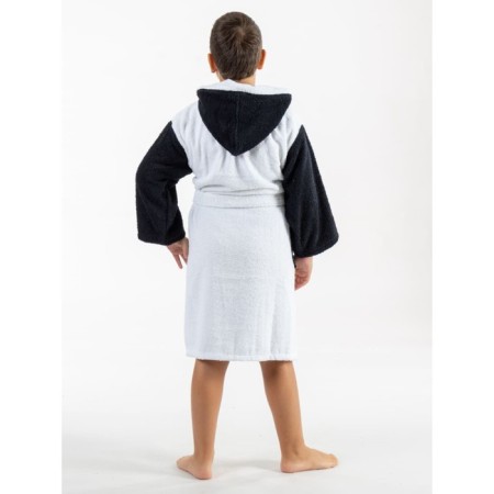 Terry robe for a boy, height 134-140 cm, white color-1