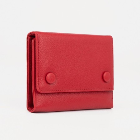 Women's wallet on magnets, red color