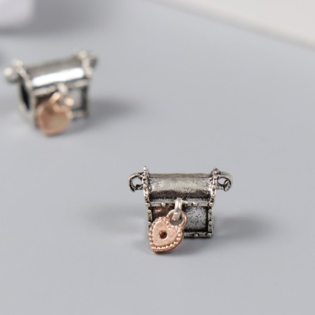 Busina for creativity Metal "chest with a grinding lock" silver 1.5 cm