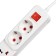 Extension cord Luazon Lighting, 2 euros+2 univ., 3 m, 2200 W, 2x0.5 mm2, with off., White