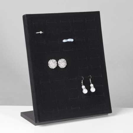 Standing for rings 50 seats, phlock, black color 20 × 9.7 × 24 cm-1