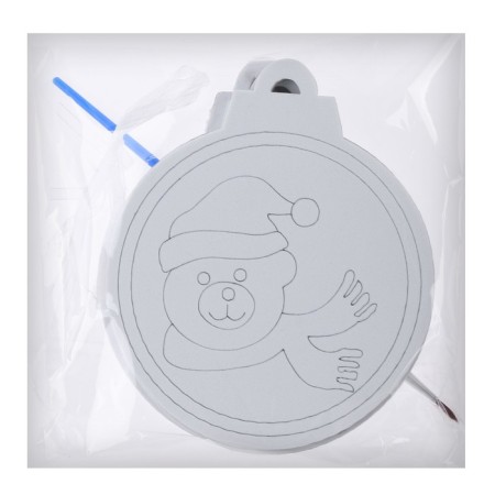 Christmas tree decoration for painting "Bear" 4 pcs., Brush-4