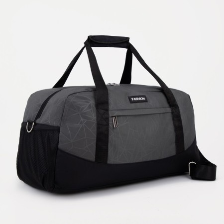 Sports bag with lightning, shoe department, external pocket, gray color
