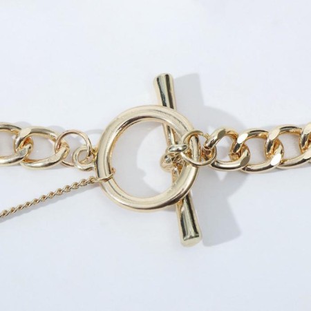 Piece "chain" toggle with thread, color gold, 45 cm-1