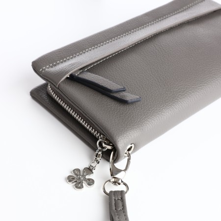 Women's wallet with lightning, gray color-2