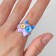 Ring "Montstrika" with horns, purple color, dimensionless