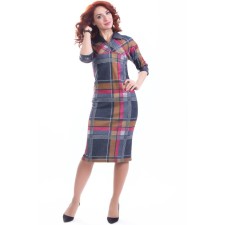 Female dress, size 44, blue, pink color