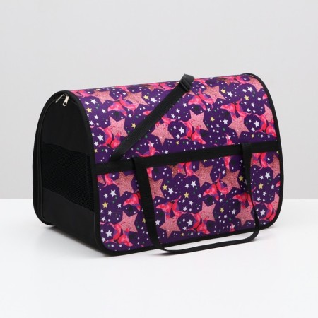 Bag - carrying for animals with print, 49 x 30 x 35 cm, mix of flowers