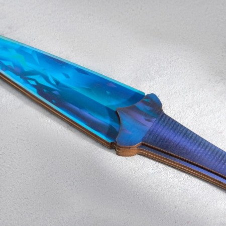 Wooden souvenir "kunai" blue flame-1