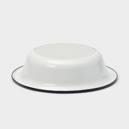 Enameled bowl, 400 ml, d = 15 cm, without decolleys, white color-2