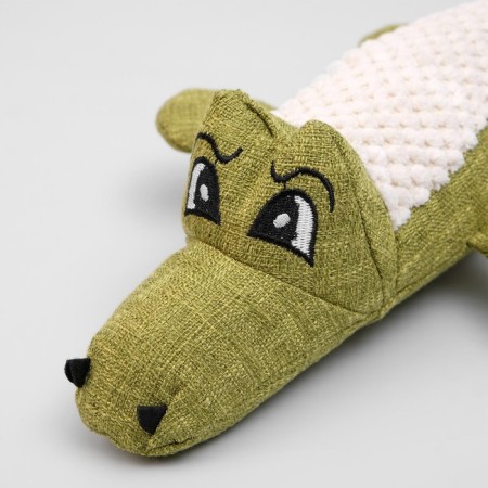 Textile toy "crocodile" with a squeak, 30 cm, green-2