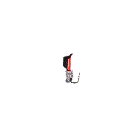 Mormyshka column black, red abdomen + tetro cube silver, weight 0.9 g-1