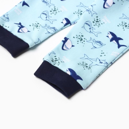 Pants are children, the color is blue/sharks, height 74 cm-2