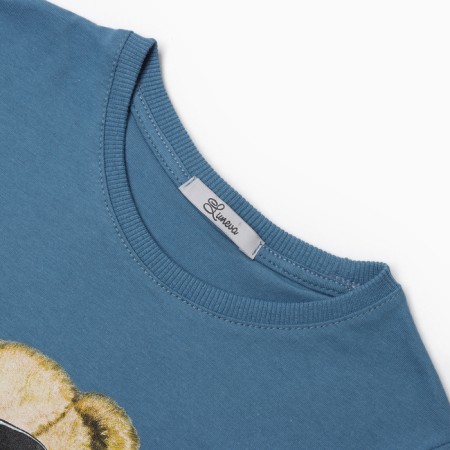 T -shirt for a boy, blue color, height 140 cm-1