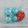Set of balls plastic D-4 cm, 6 pcs "Beard" turquoise