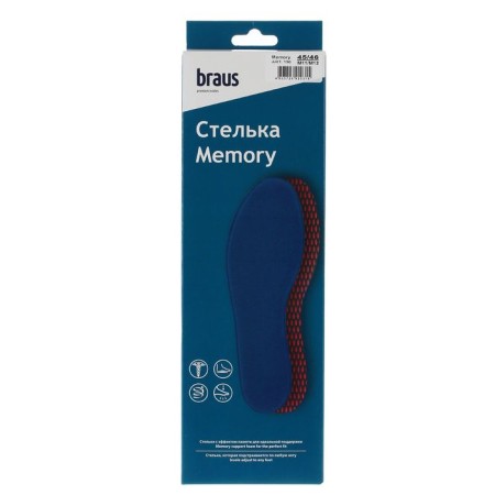 BRAUS MEMORY shoes insoles, with memory effect, size 45-46, color mix-2